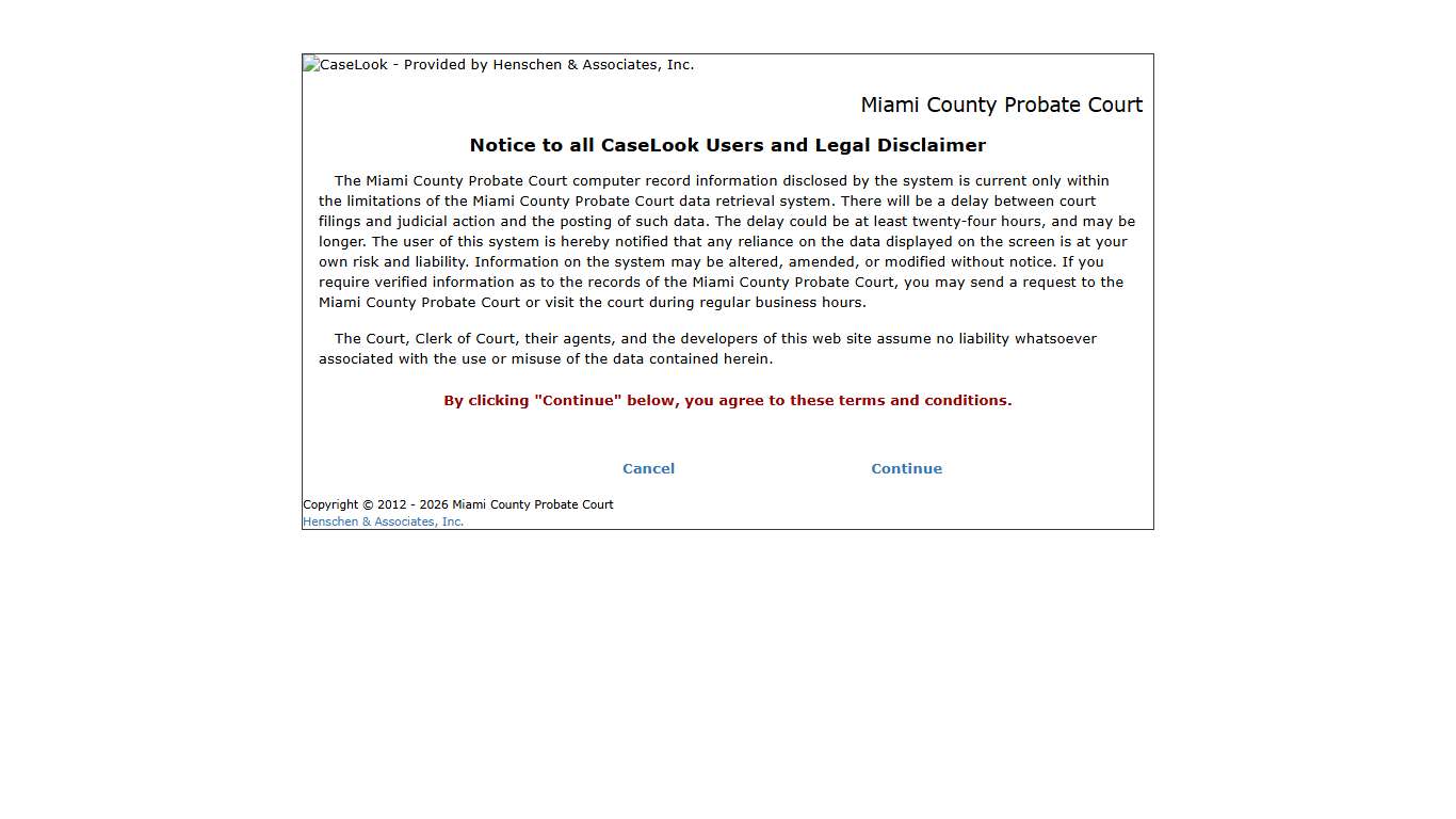 Miami County Probate Court - Record Search
